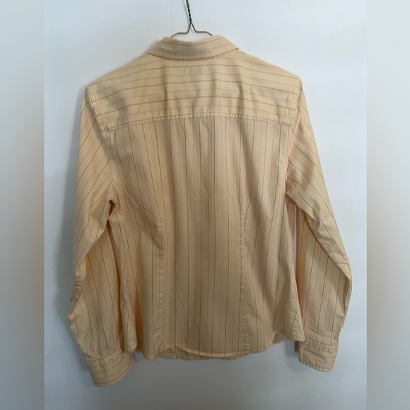 AMERICAN EAGLE PALE ORANGE WITH BURGUNDY AND LILAC STRIPES GIRLS SHIRT - Picture 2 of 5